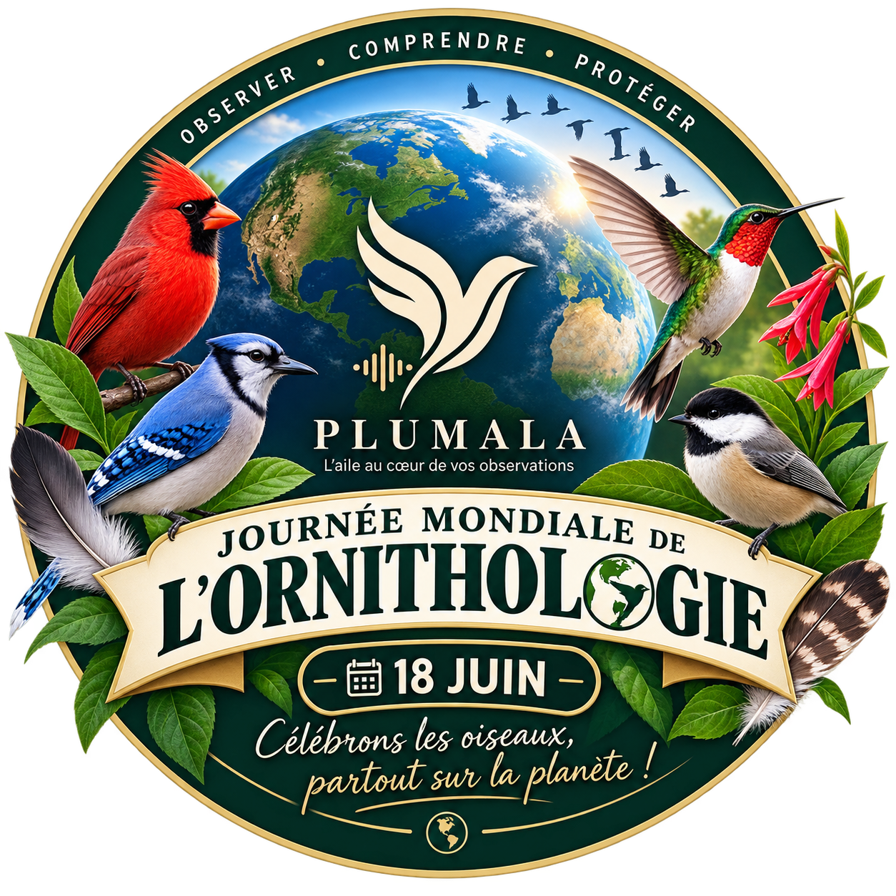 Emblème de la Journée mondiale de l’ornithologie