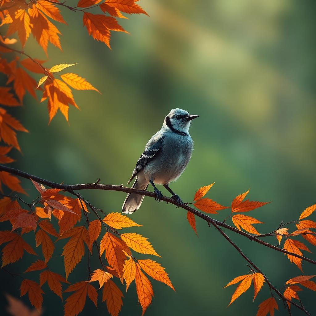 Geai bleu en automne
